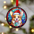 Corgi in Santa Hat Suncatcher Decoration